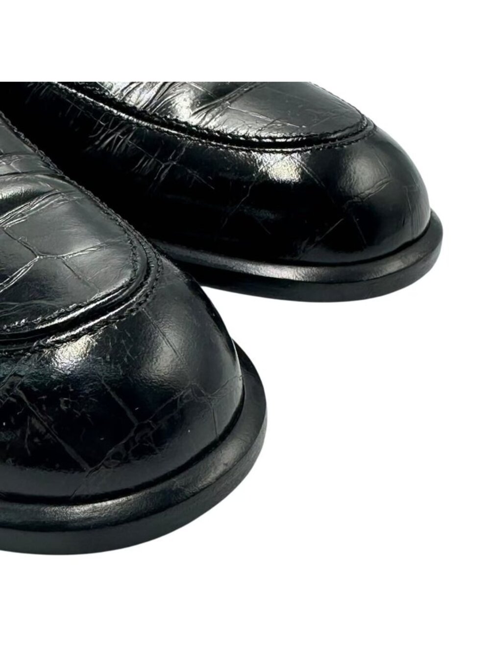 Celine Loafers Leather Croco Pattern 36.5 Black - Picture 4 of 8